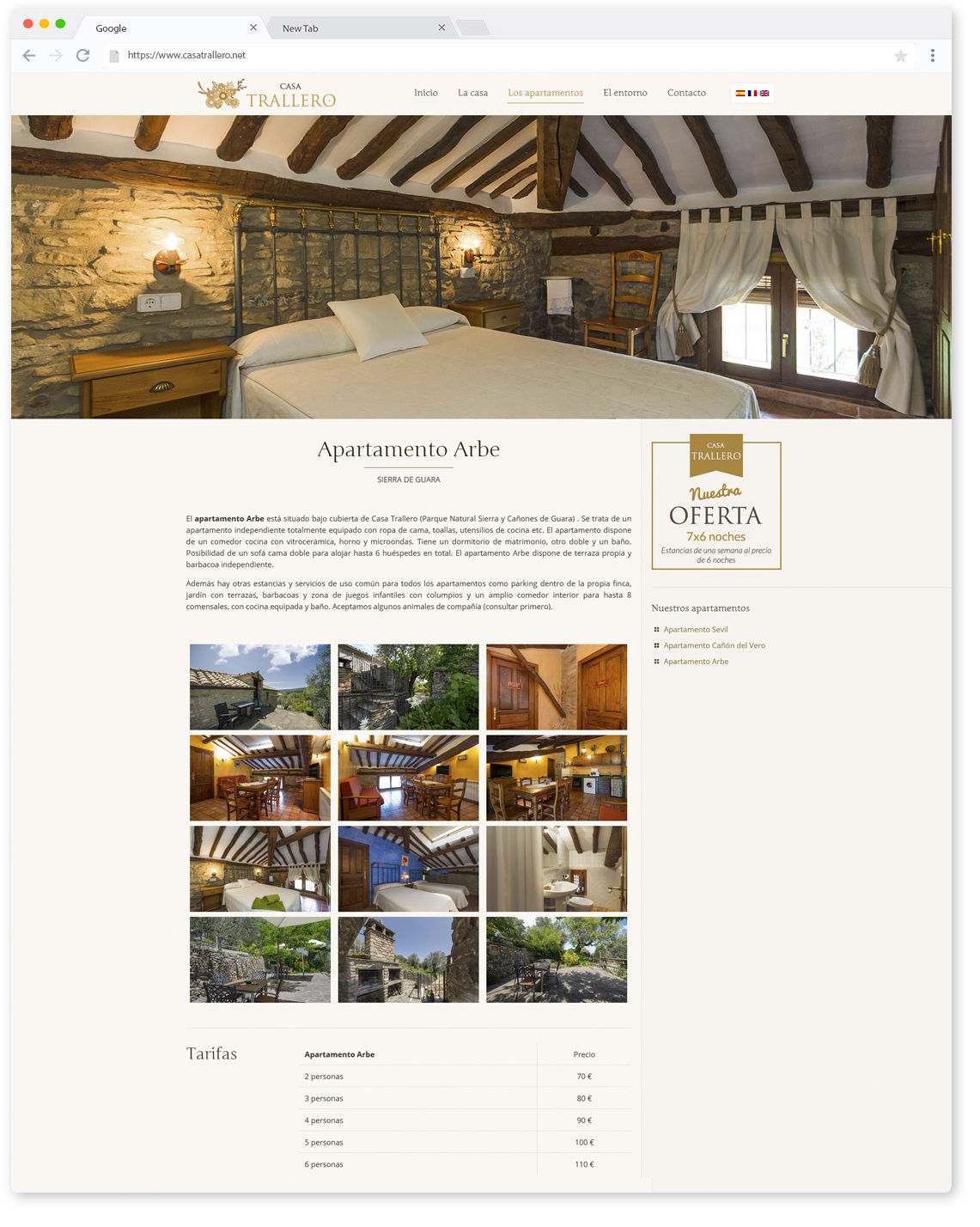 casa trallero, diseño web huesca 