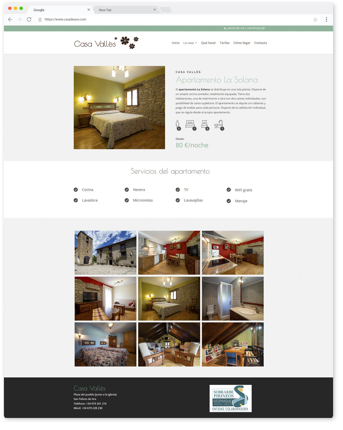 casa vallés diseño web huesca